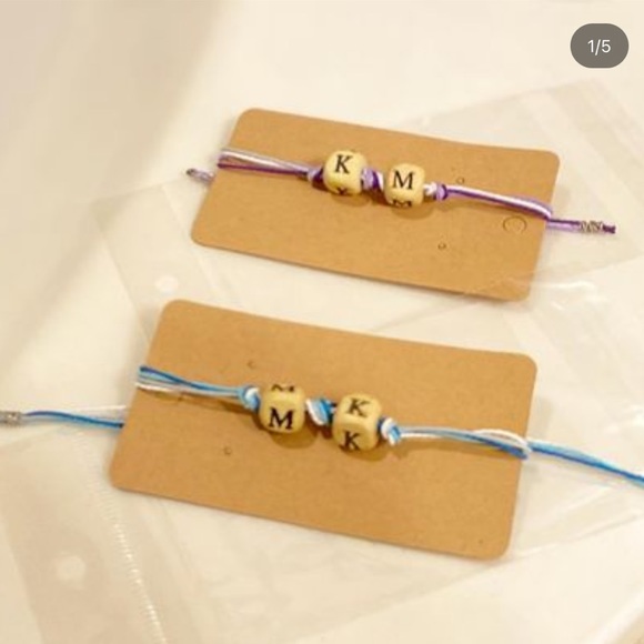 waterproof letter block bracelets - Picture 2 of 2